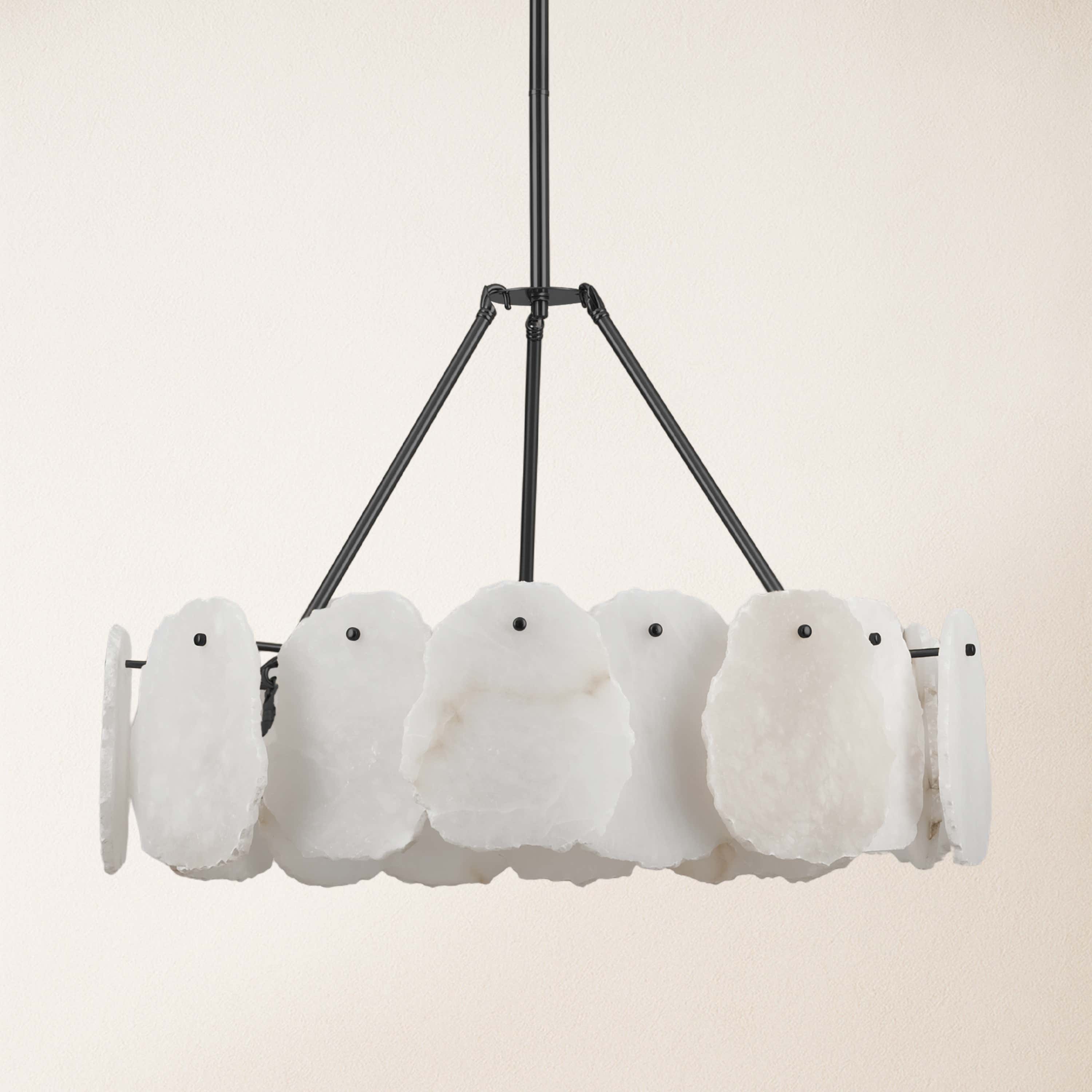 Moira Alabaster Round Chandelier 24"D