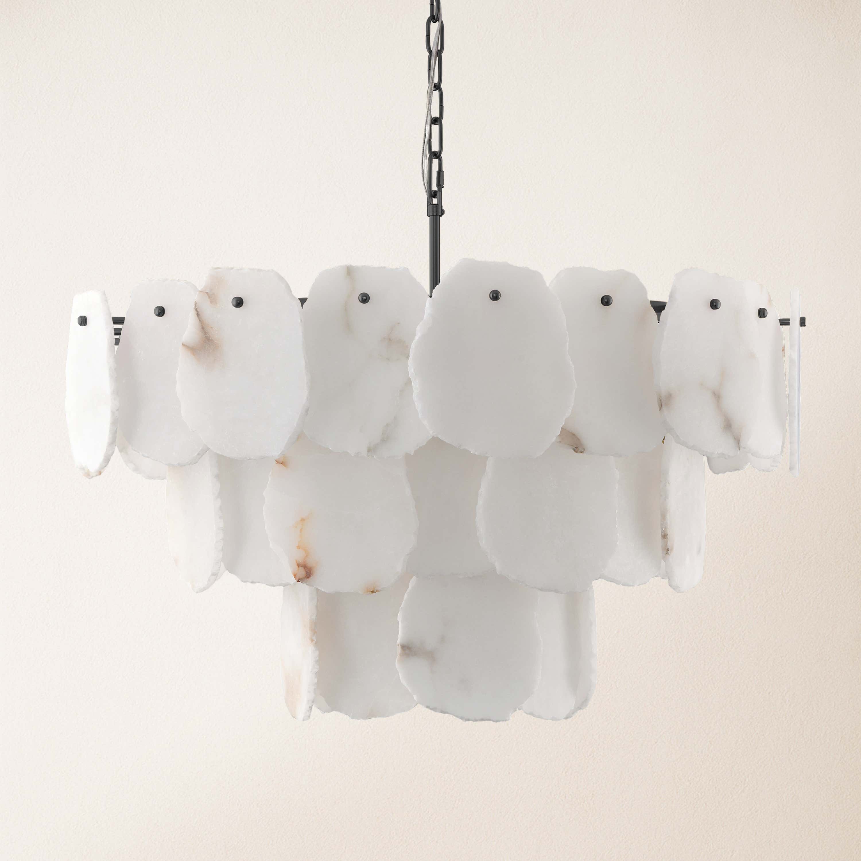 Moira Alabaster Multi-Tier Round Chandelier 32"D