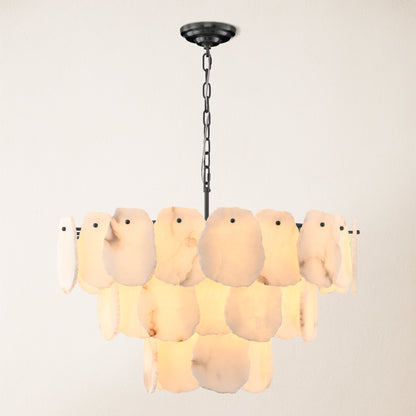 Moira Alabaster Multi-Tier Round Chandelier 32"D