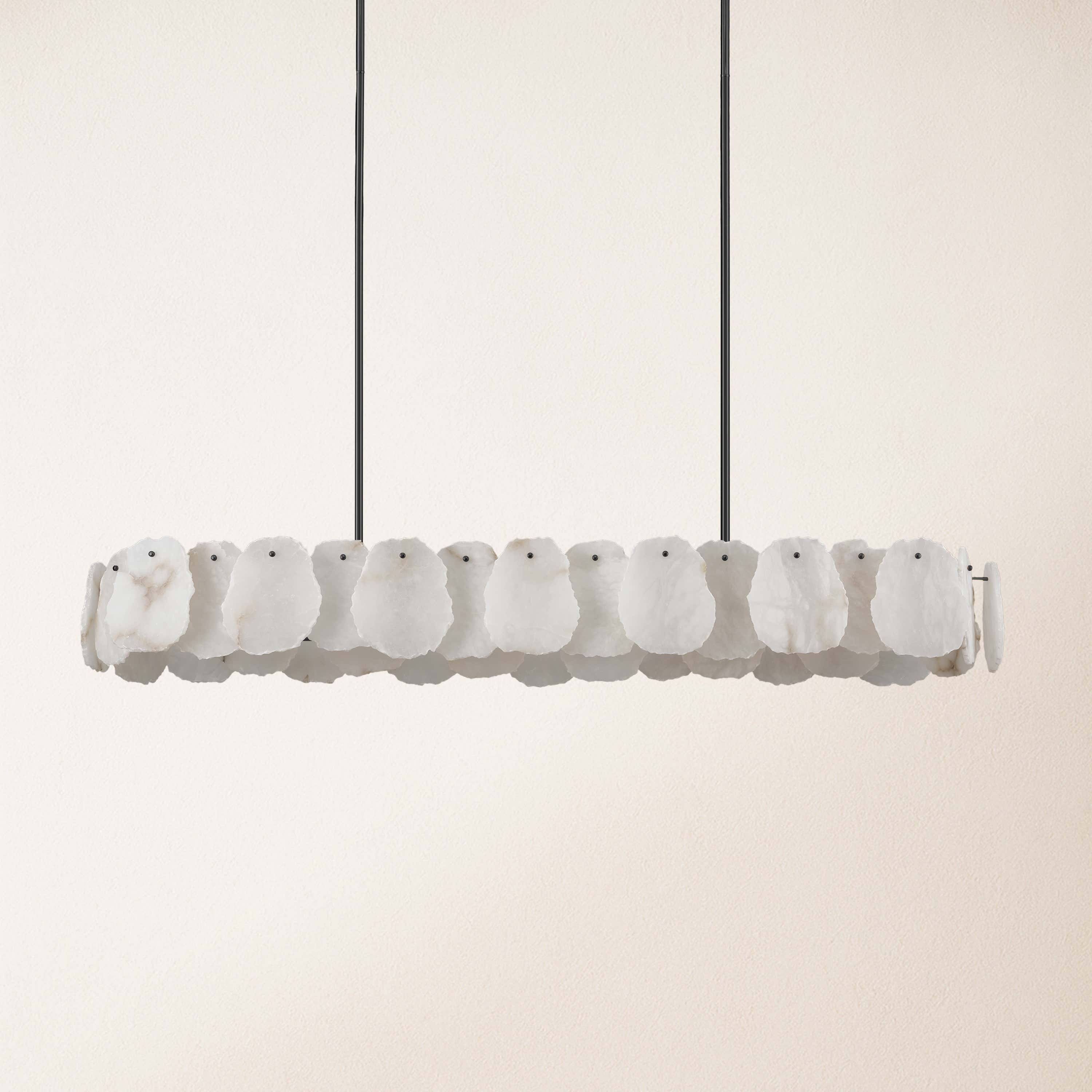 Moira Alabaster Oval Chandelier 58"W