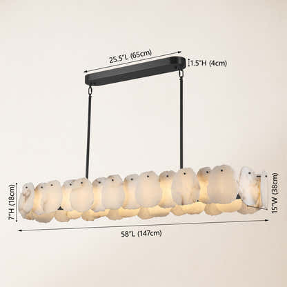Moira Alabaster Oval Chandelier 58"W