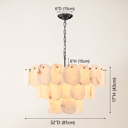 Moira Alabaster Multi-Tier Round Chandelier 32"D