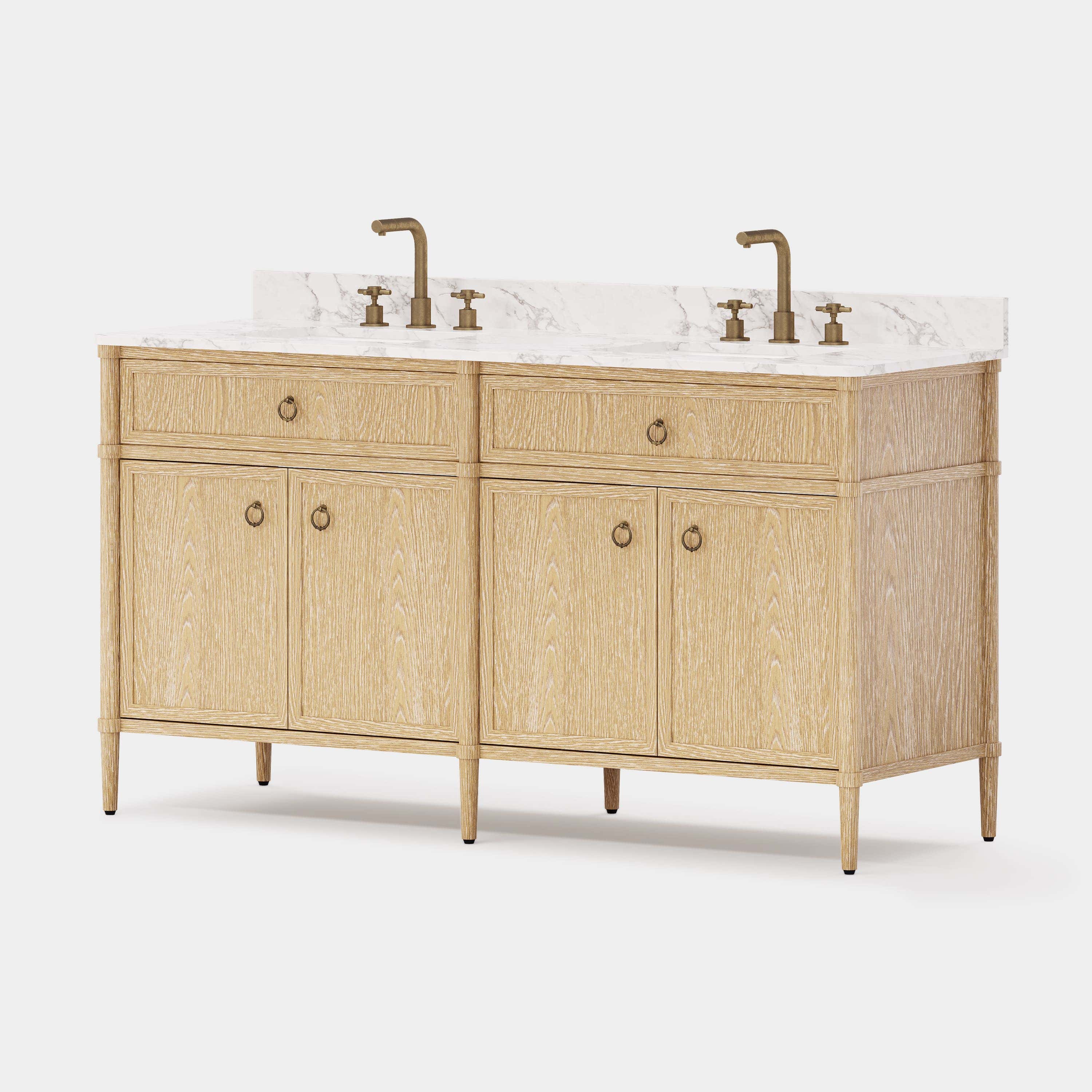 Maison Double Bathroom Vanity 63"W