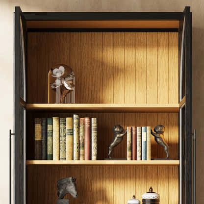 Aurae Arched Bookcase with Cabinet 80"H