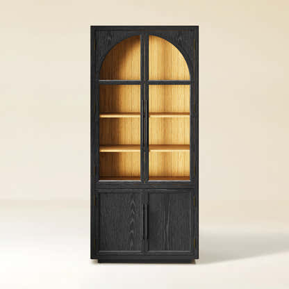 Aurae Arched Bookcase with Cabinet 80"H