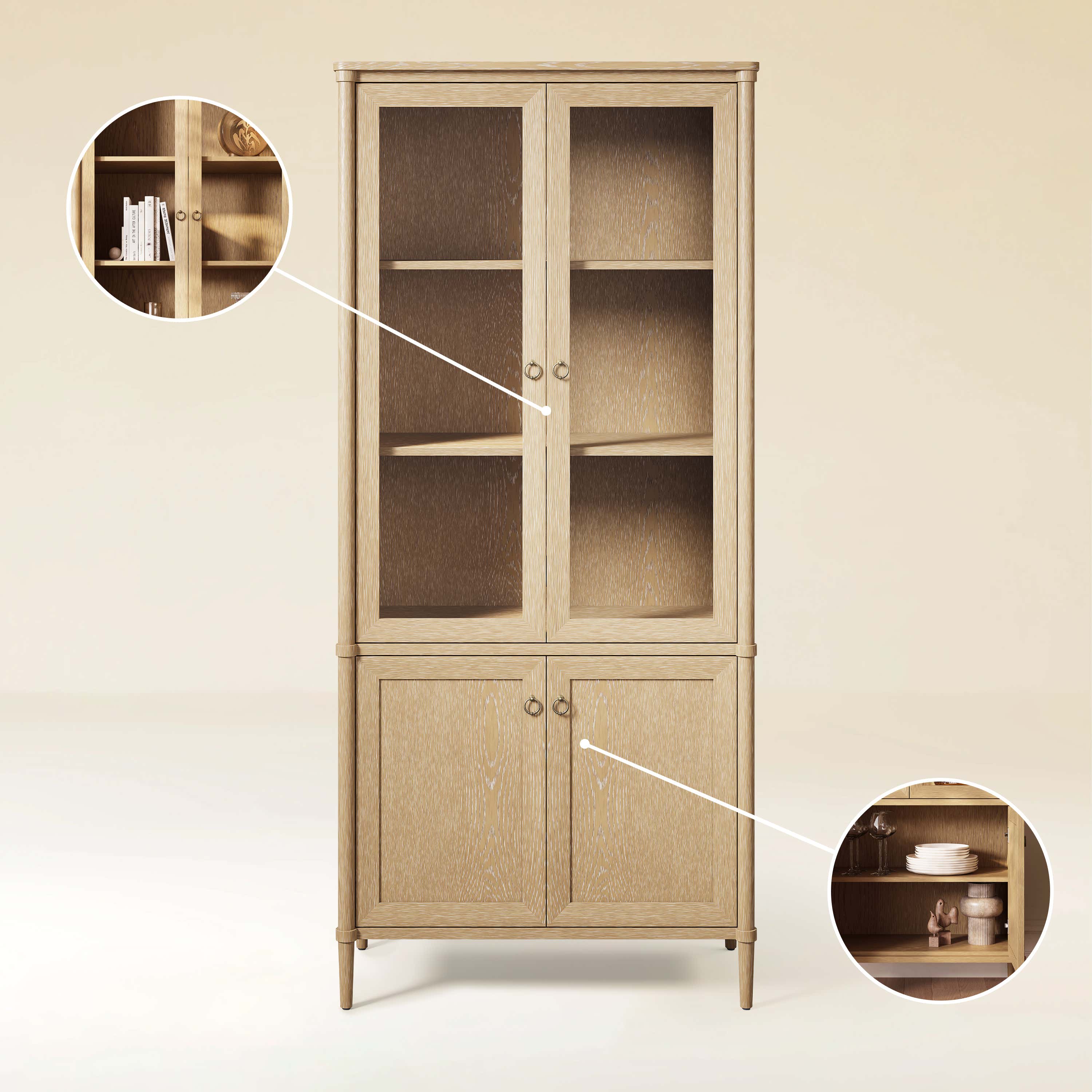 Maison Bookcase with Cabinet 36"W