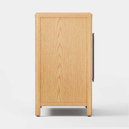 Arden Cane 32“ Oak Storage Cabinet