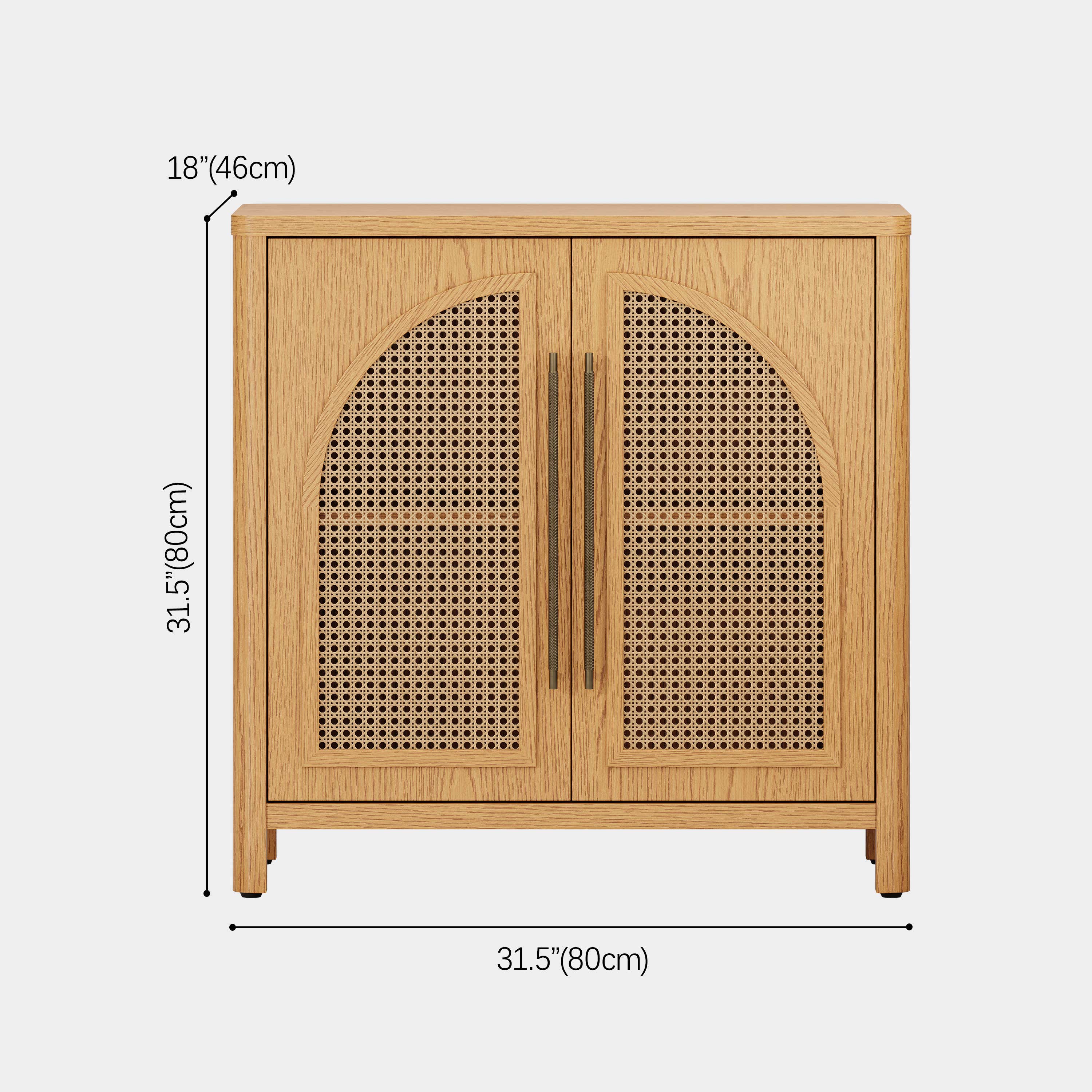 Arden Cane 32“ Oak Storage Cabinet