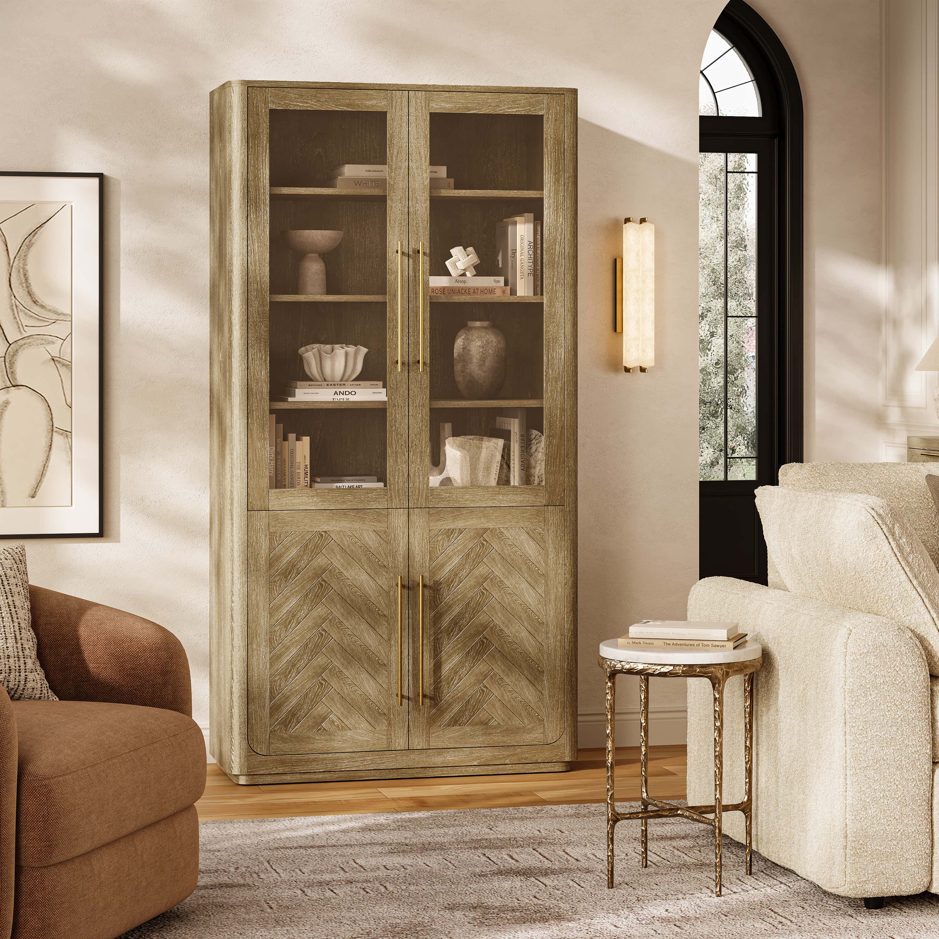 Marlowe Chevron Bookcase 40"W