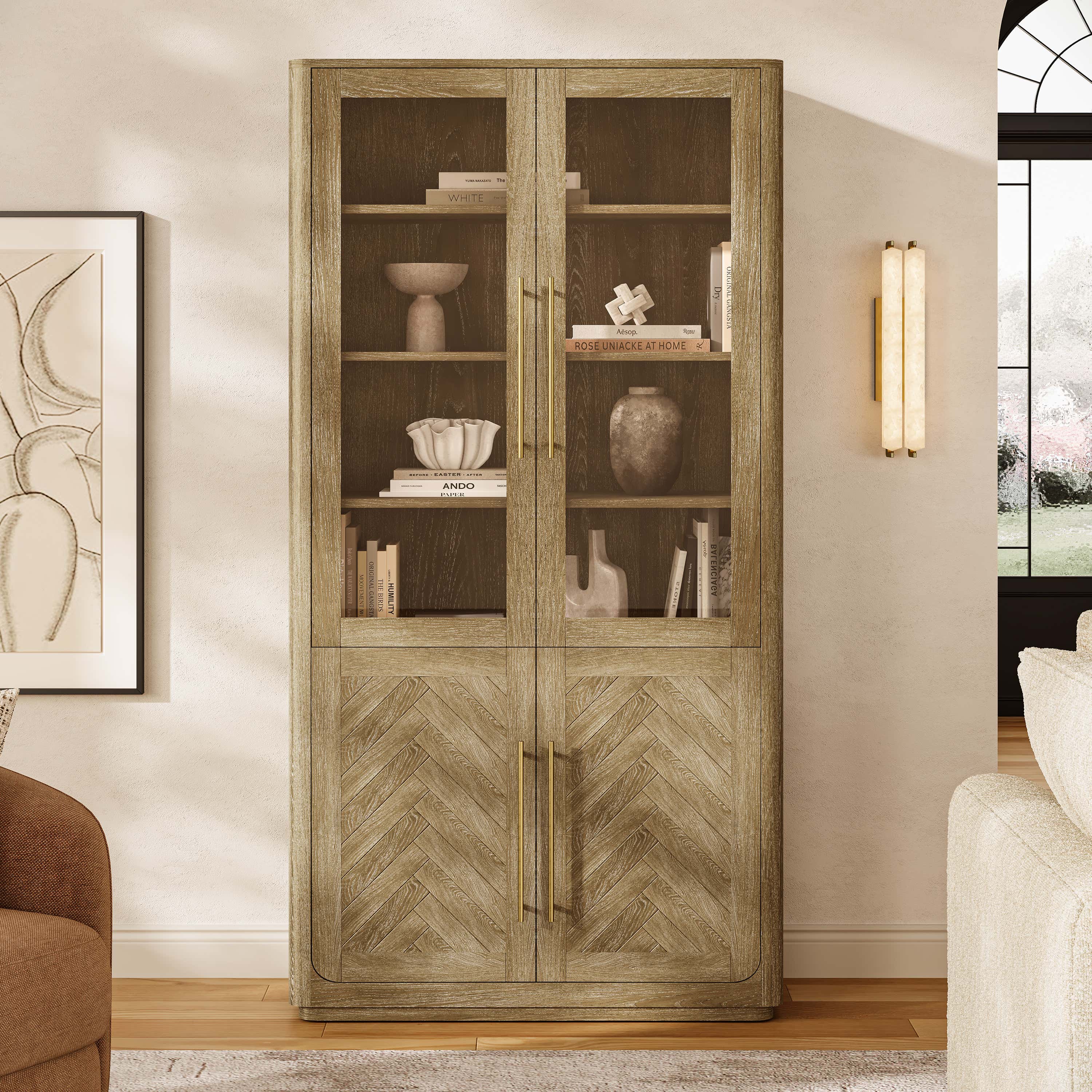 Marlowe Chevron Bookcase 40"W