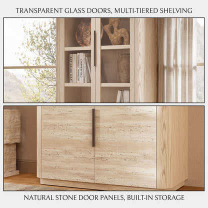 Tivoli Bookcase with Cabinet 89"H