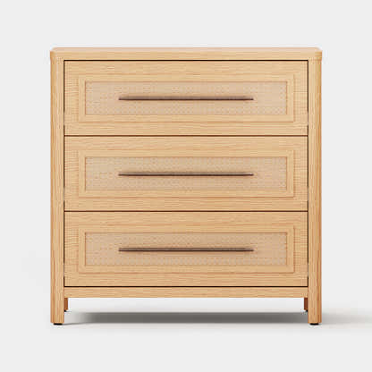 Arden Cane 32" Oak 3-Drawer Chest