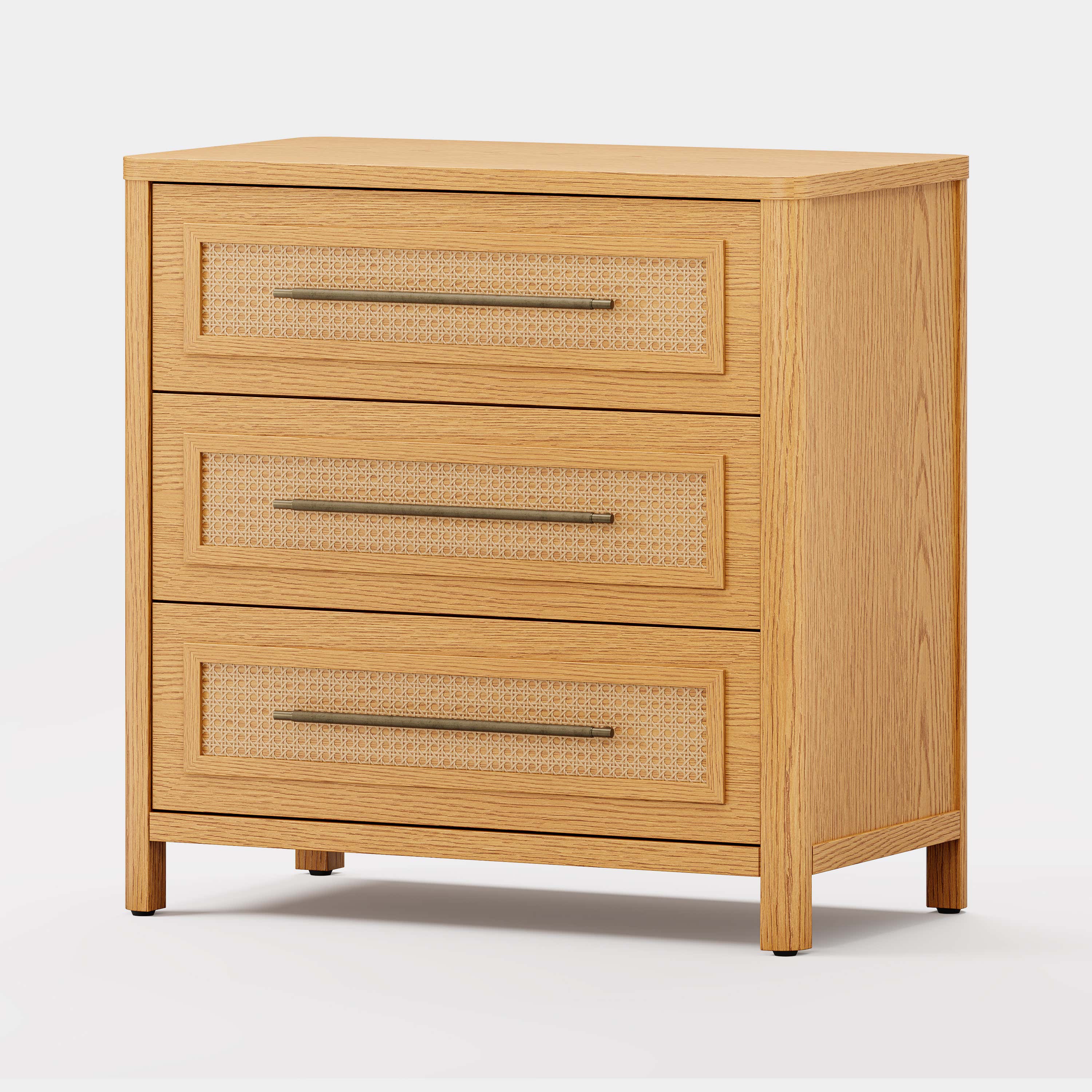 Arden Cane 94.5″ Oak Modular Media Console(Set of 3)