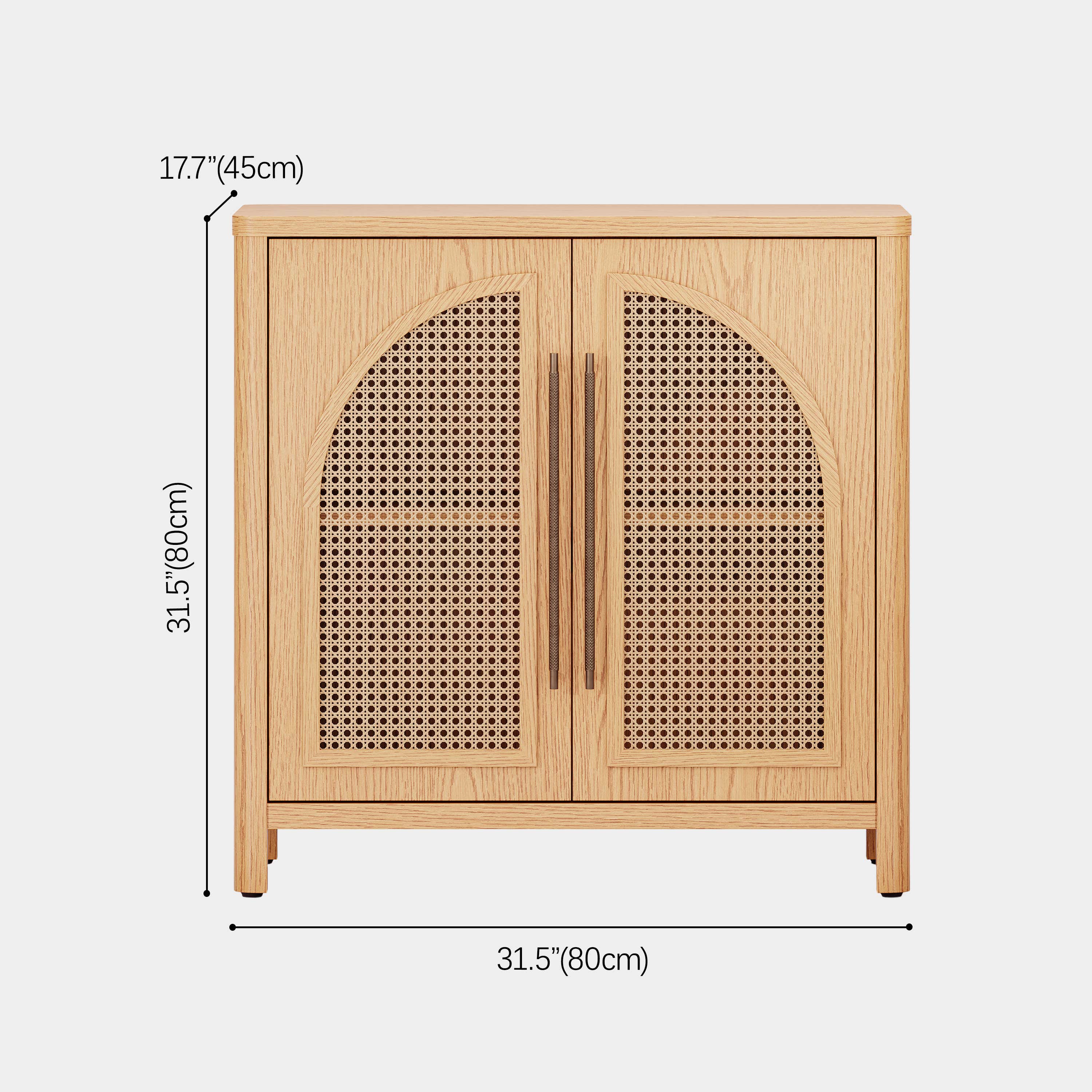 Arden Cane 94.5″ Oak Modular Media Console(Set of 3)