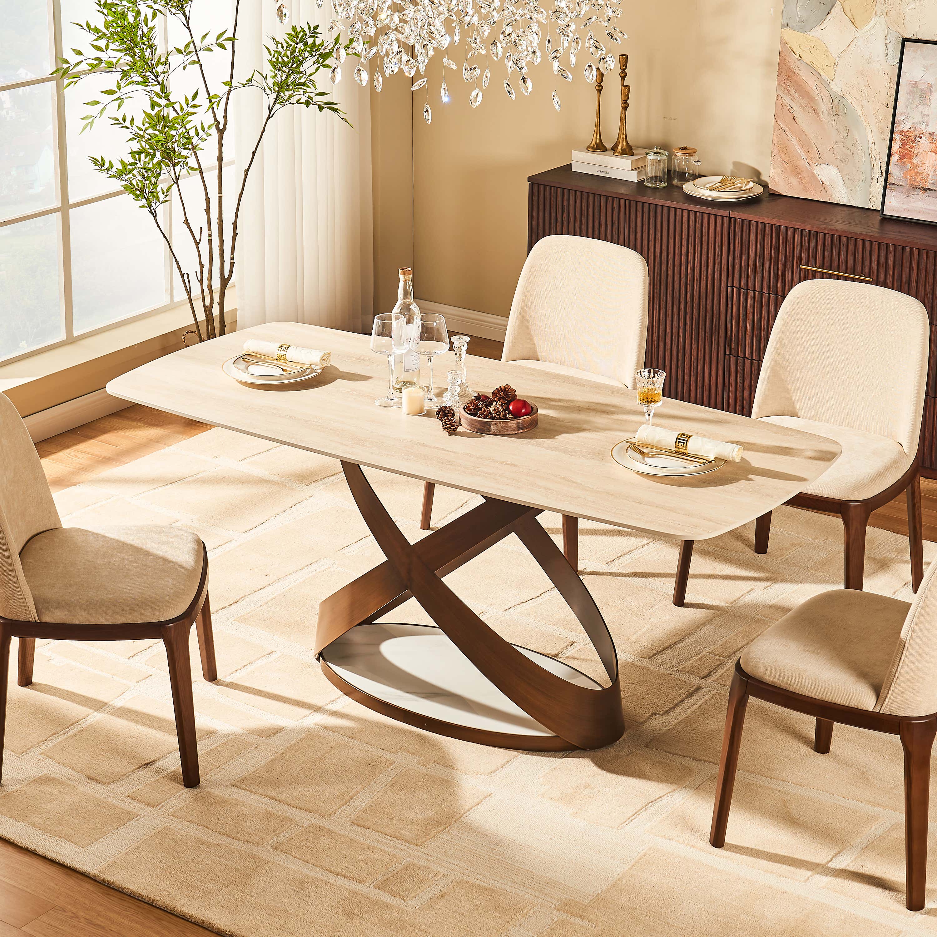 Koda Sintered Stone Rectangular Dining Table 71"