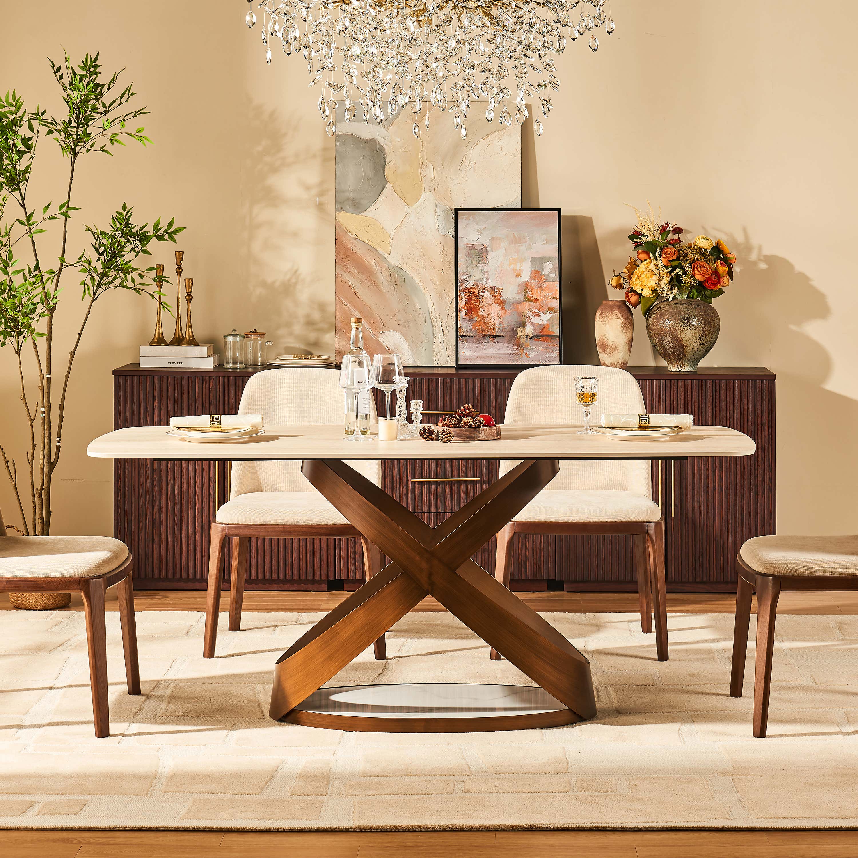 Koda Sintered Stone Rectangular Dining Table 71"