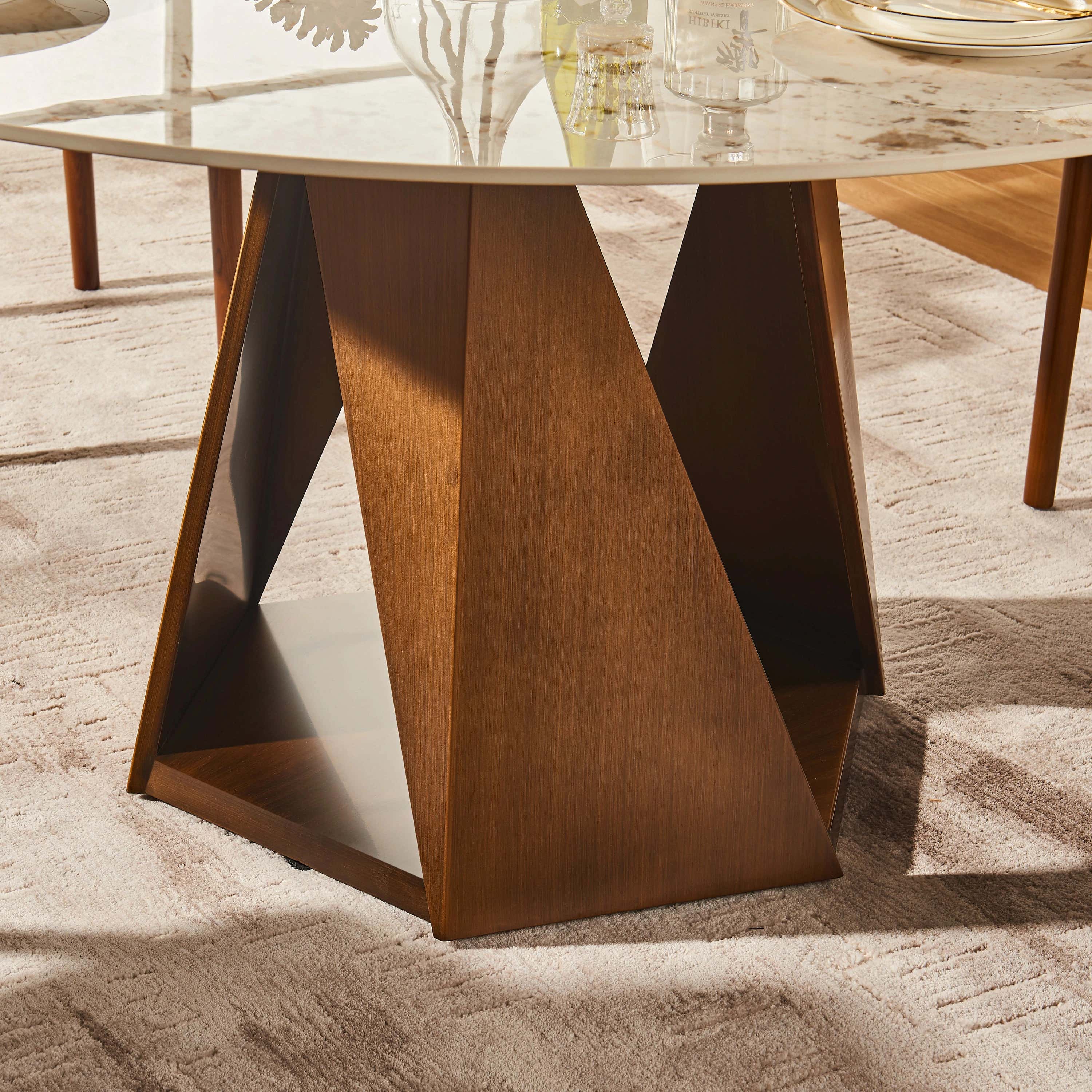 Aurelia Sintered Stone Round Dining Table 59"