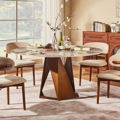 Aurelia Sintered Stone Round Dining Table 59"