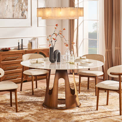 Lyra Sintered Stone Round Dining Table 59"