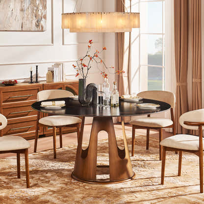 Lyra Sintered Stone Round Dining Table 59"