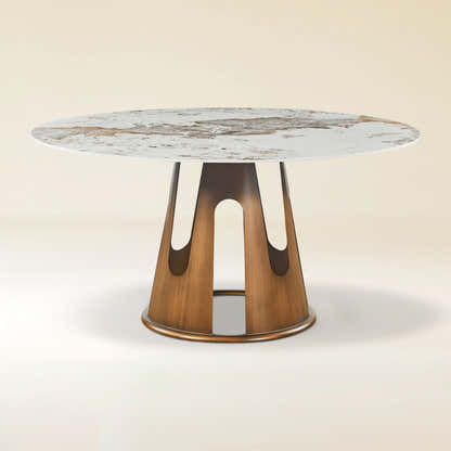 Lyra Sintered Stone Round Dining Table 59"