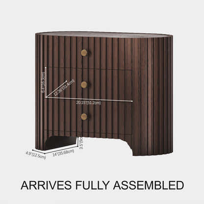 Sinclair Fluted Stone Nightstand 30"W