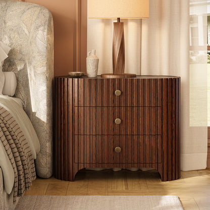 Sinclair Fluted Stone Nightstand