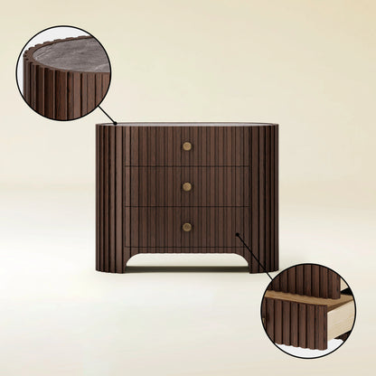 Sinclair Fluted Stone Nightstand