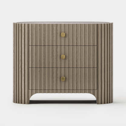 Sinclair Fluted Stone Nightstand 30"W