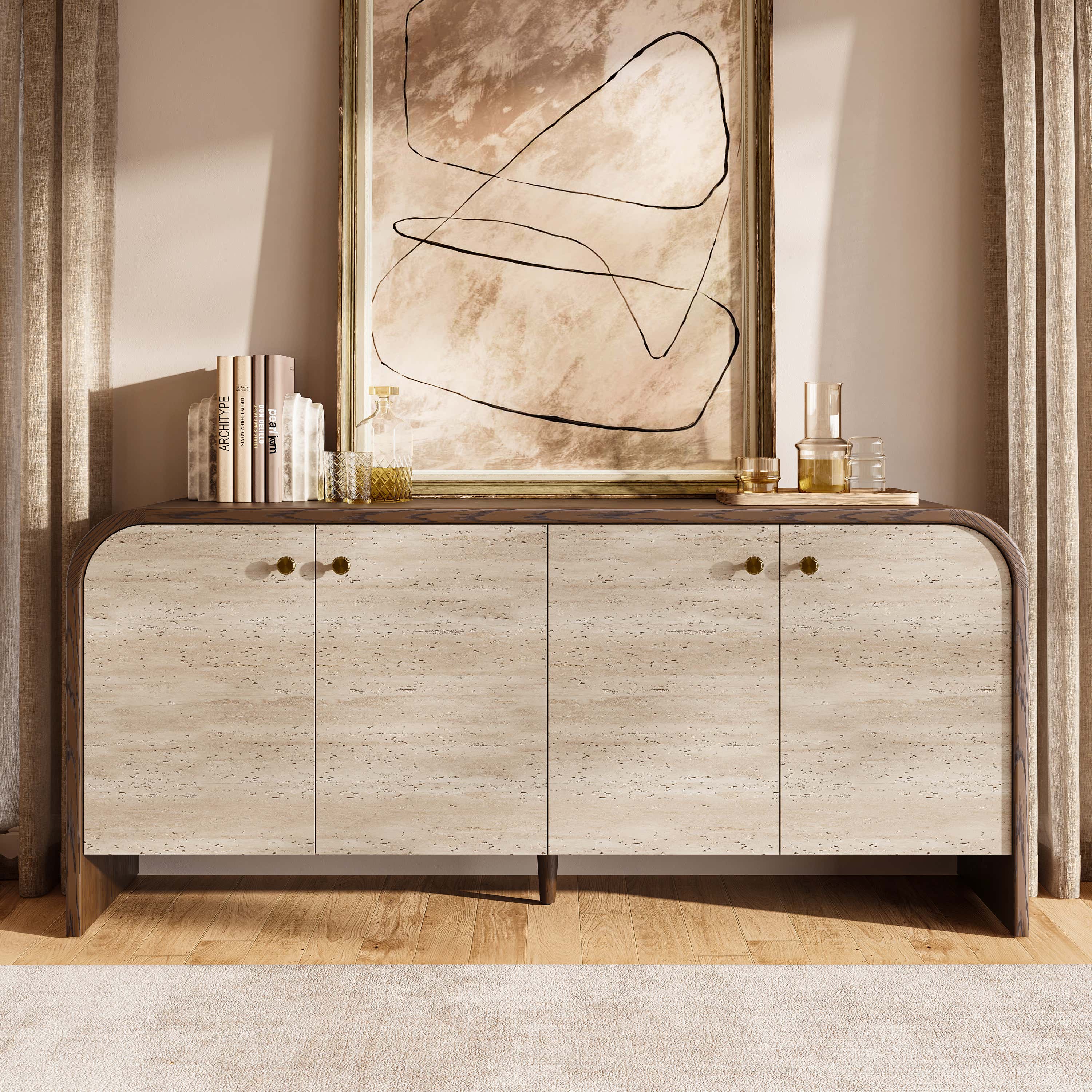 Tivoli Truffle Oak Sideboard 71"W