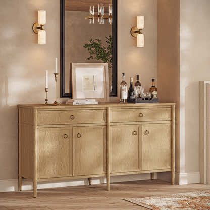 Maison Oak Finish 4-Door 2-Drawer Sideboard
