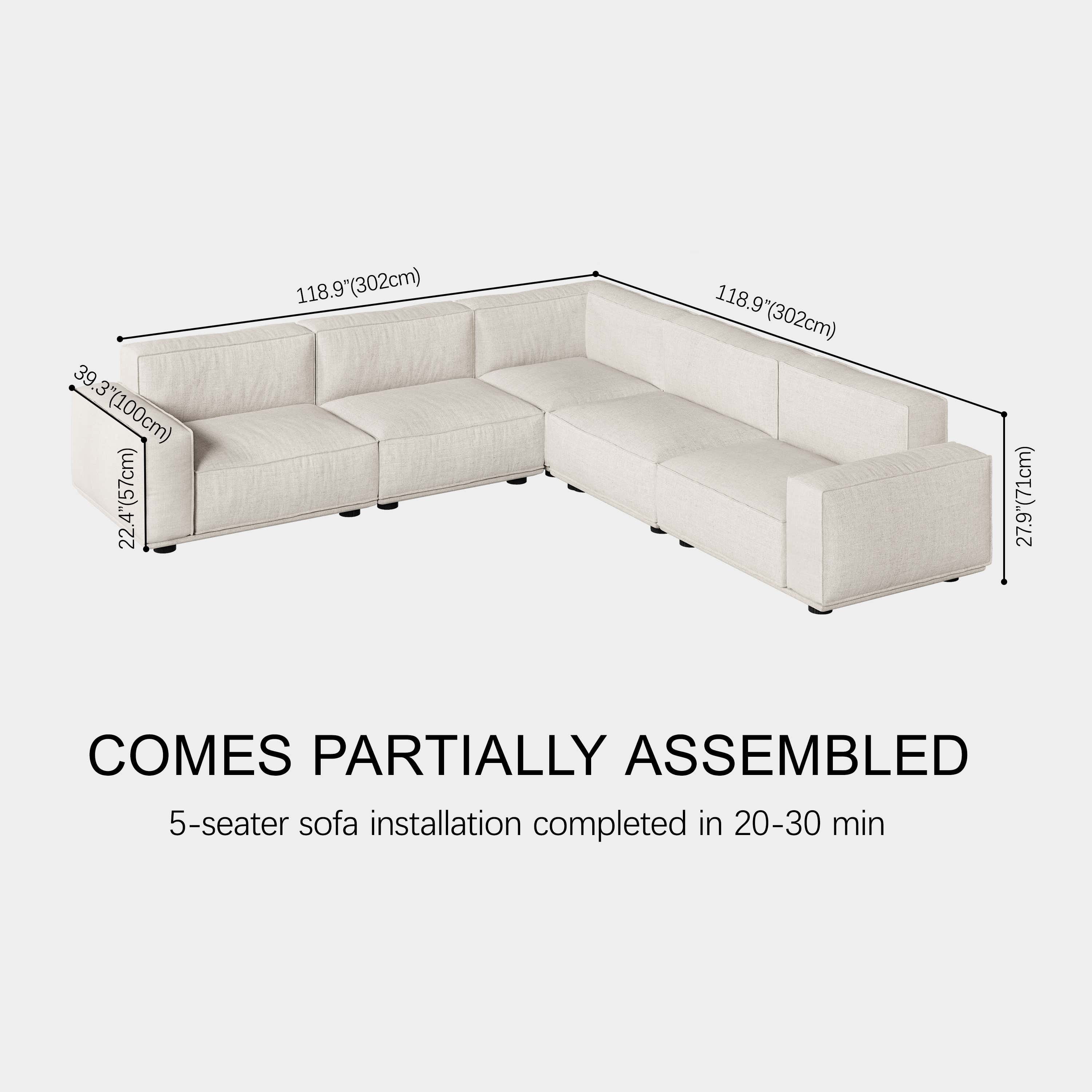 Lyra Arched Modular Sectional Sofa (Corner Unit)