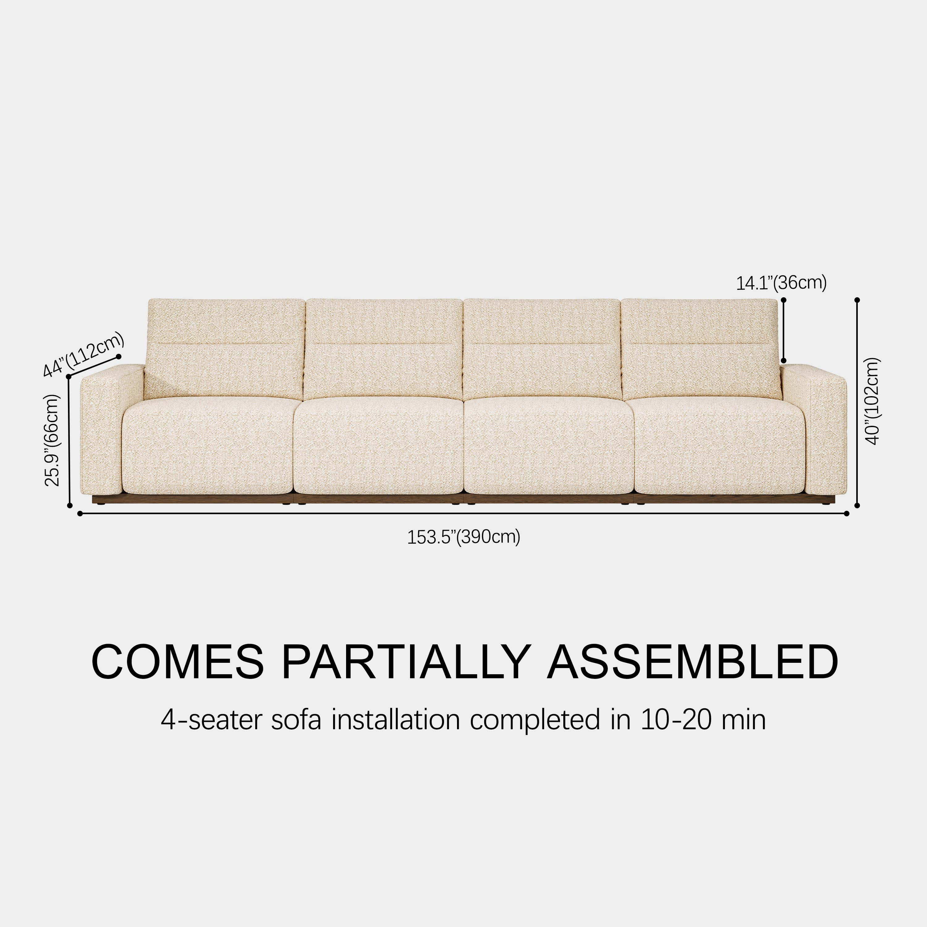 Aspen Power Reclining Modular Sofa (4-Seat)