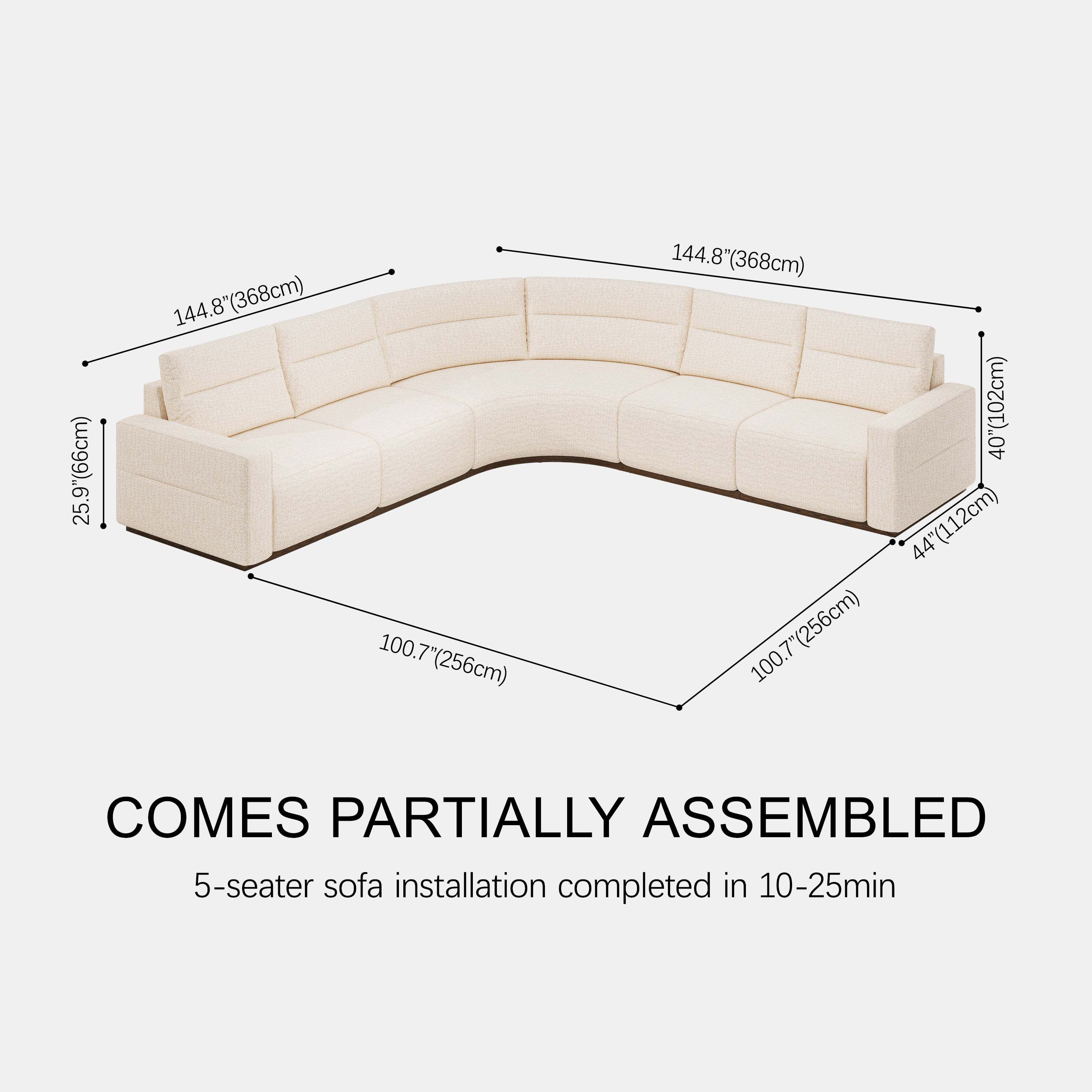 Aspen Modular Power Reclining Corner Sectional Sofa (5-Piece)