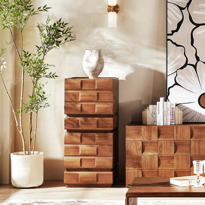 Terra Cube Emboss Cabinet(set of 2)