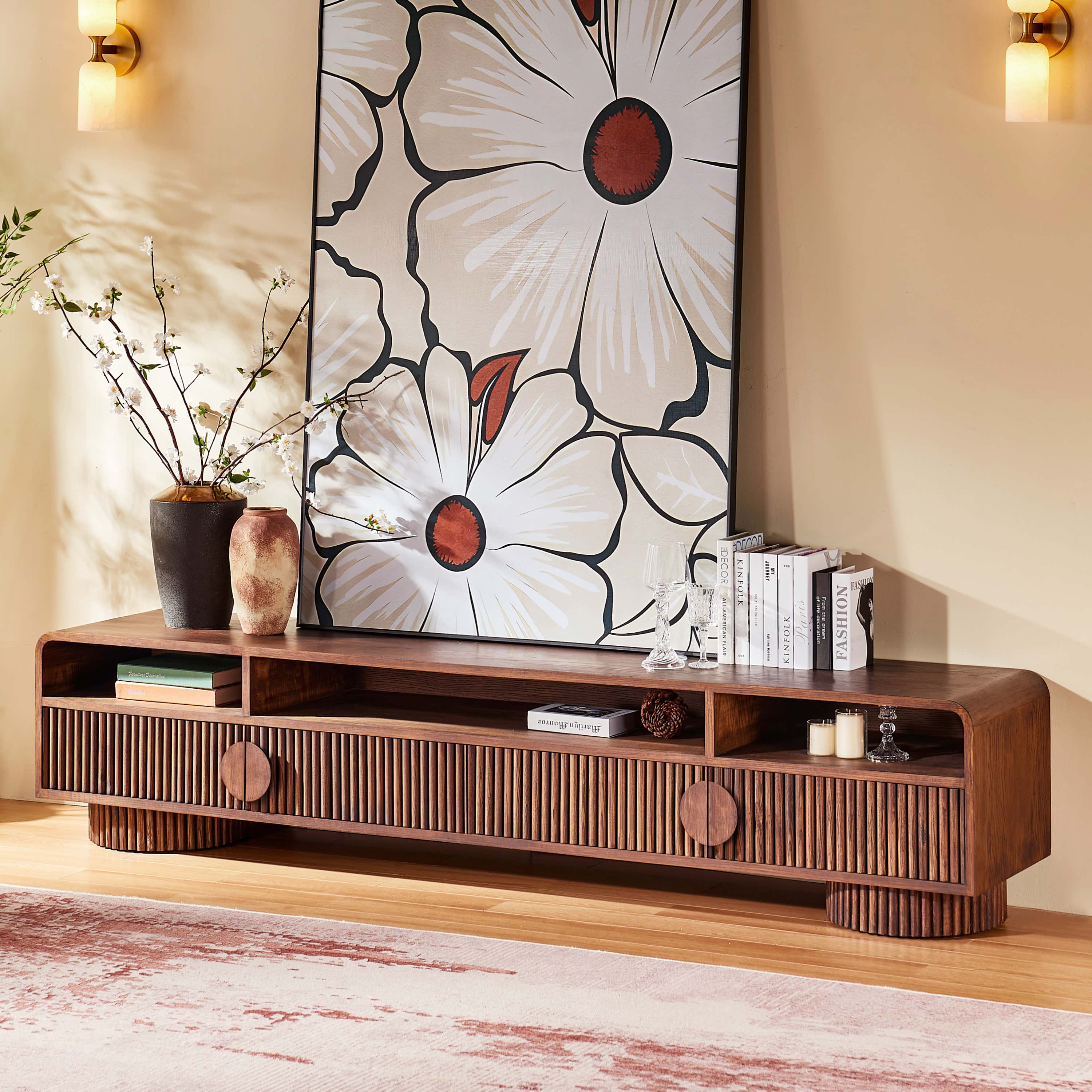 Doric Media Console 83"W