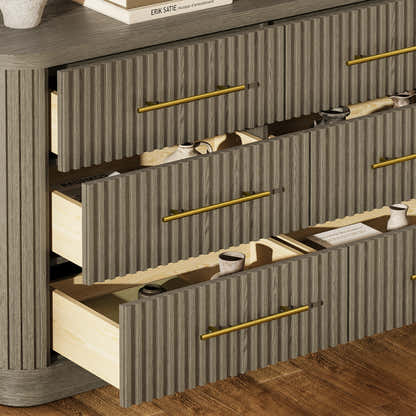 Sinclair Fluted 6-Drawer Chest 60"W