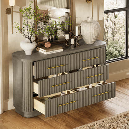 Sinclair Fluted 6-Drawer Chest 60"W