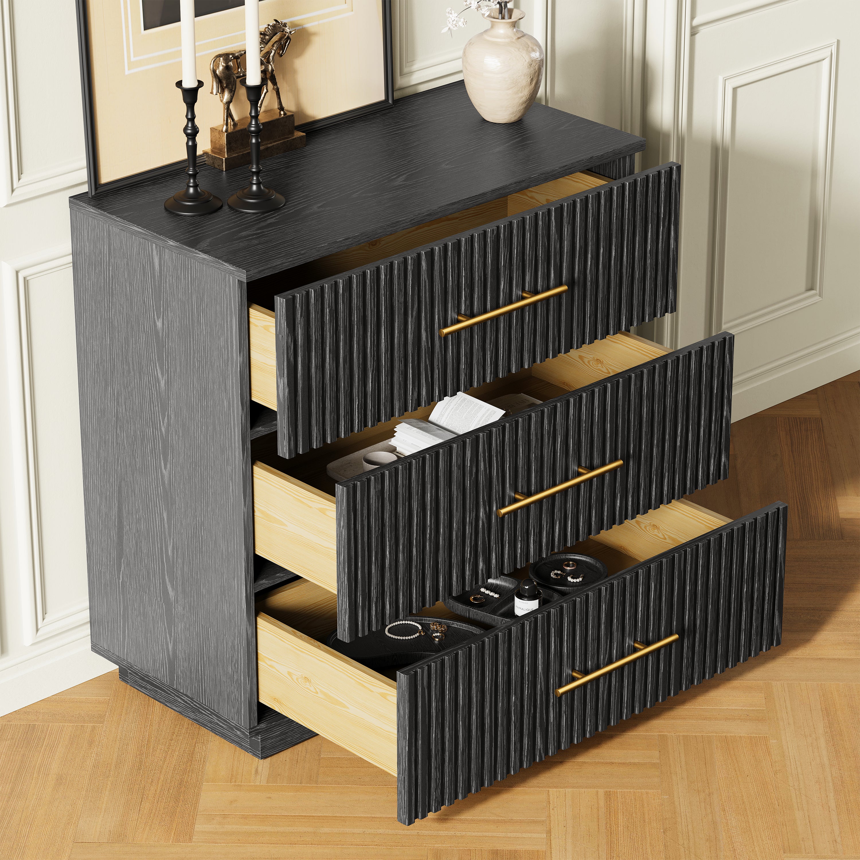 Holt 126" Oak 12-Drawer Chest(Set of 4)