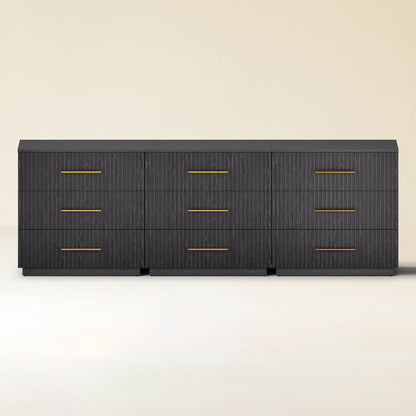 Holt 95" Oak 9-Drawer Chest(Set of 3)