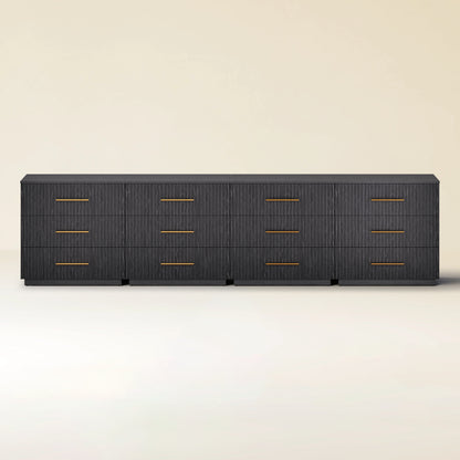 Holt 126" Oak 12-Drawer Chest(Set of 4)