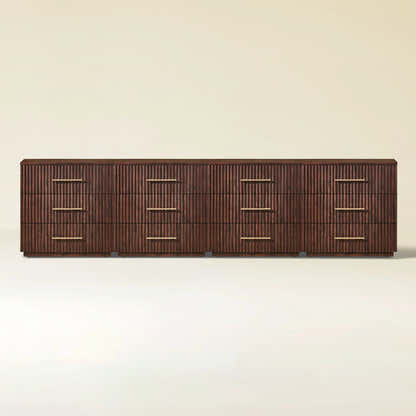 Holt 126" Oak 12-Drawer Chest(Set of 4)