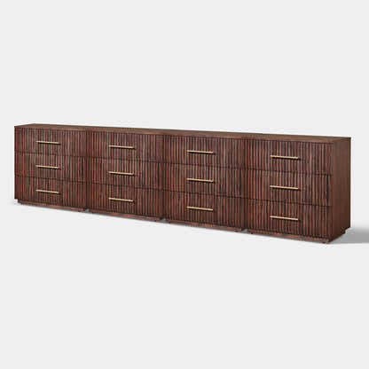 Holt 126" Oak 12-Drawer Chest(Set of 4)