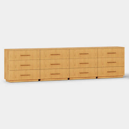 Holt 126" Oak 12-Drawer Chest(Set of 4)