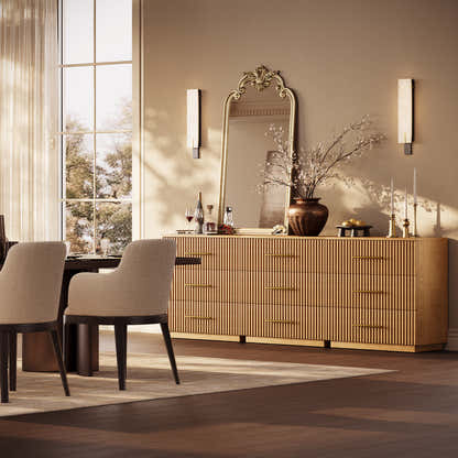 Holt 95" Oak 9-Drawer Chest(Set of 3)