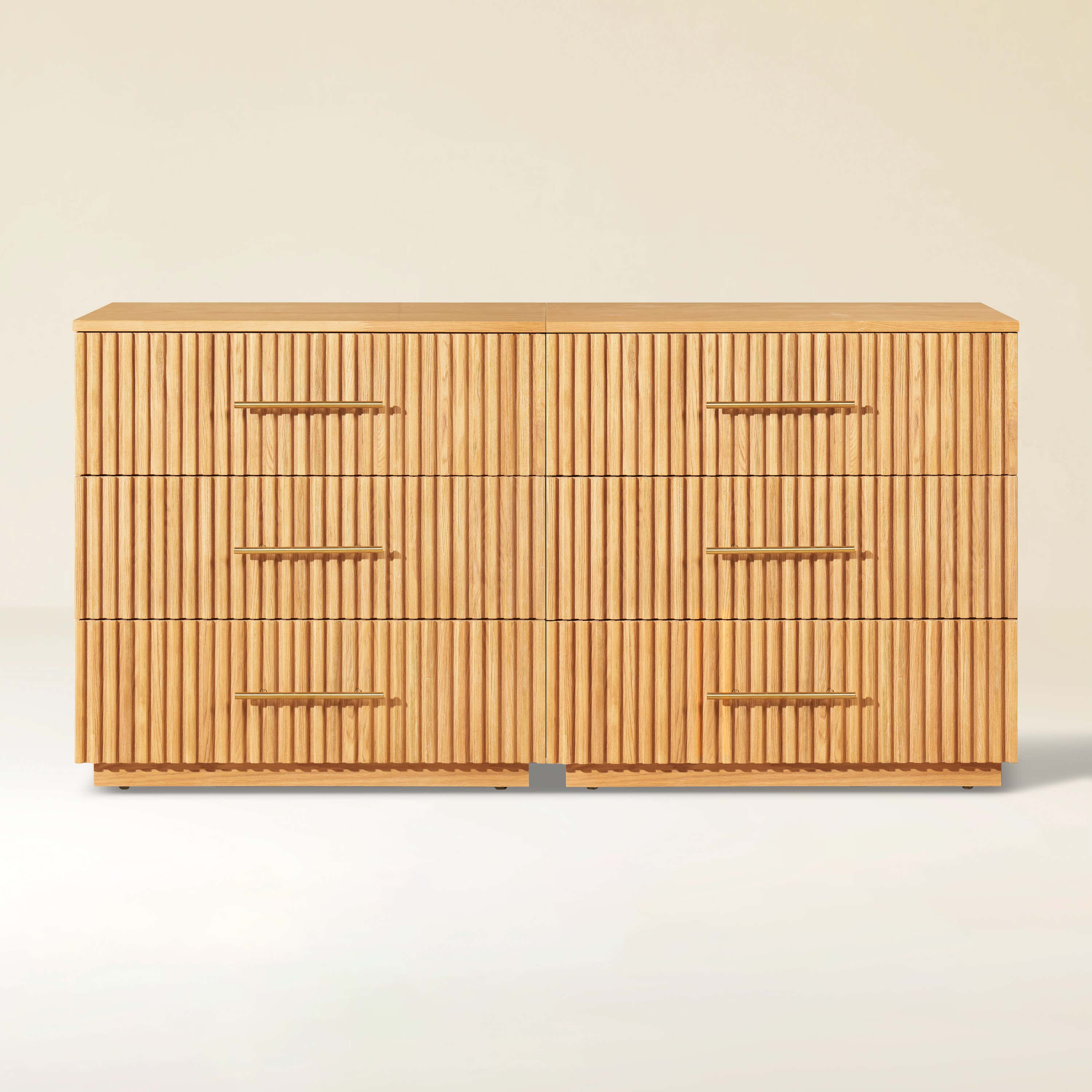 Holt 63“ Oak 6-Drawer Chest(Set of 2)