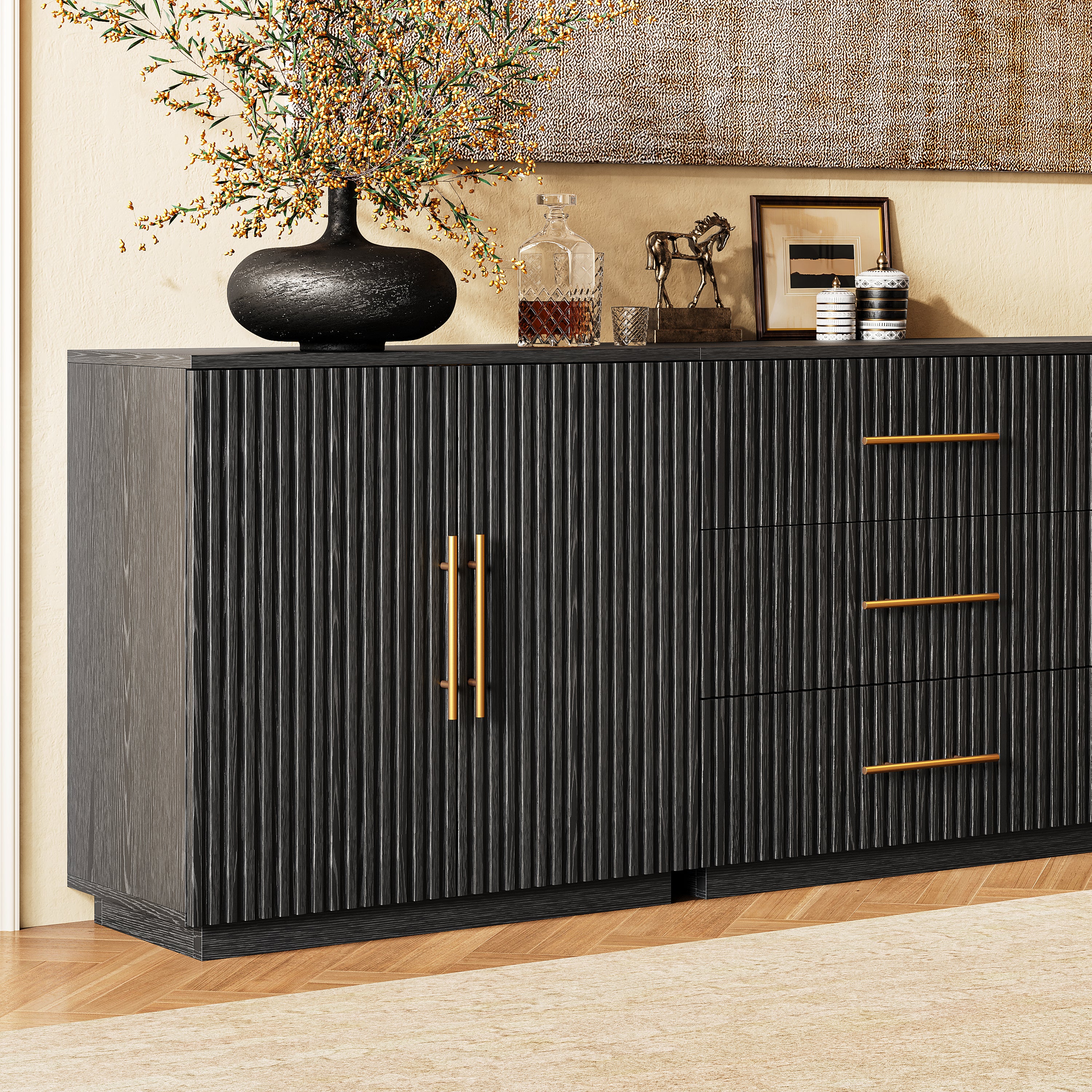 Holt Oak Modular Media Console (Set of 3)