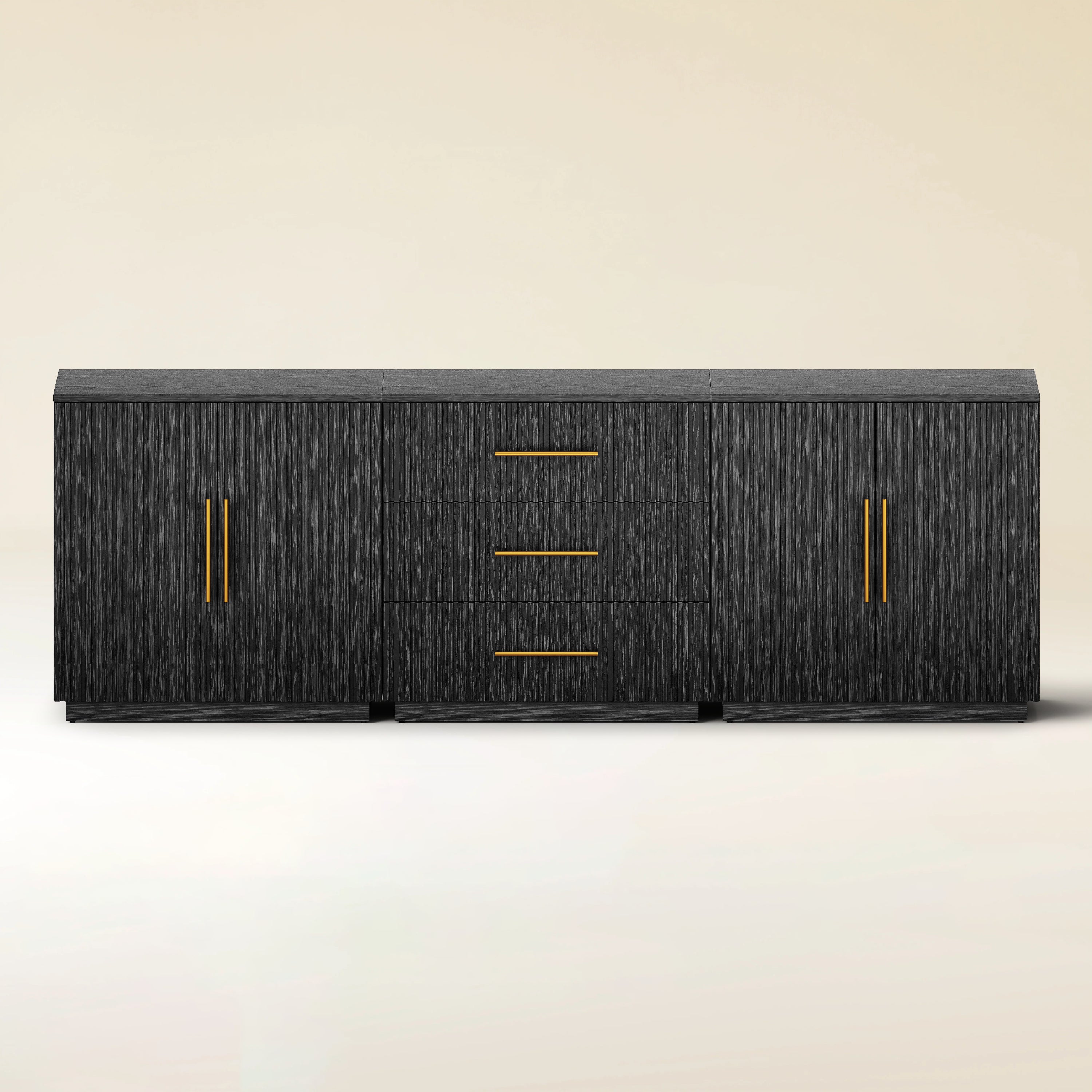 Holt Oak Modular Media Console (Set of 3)