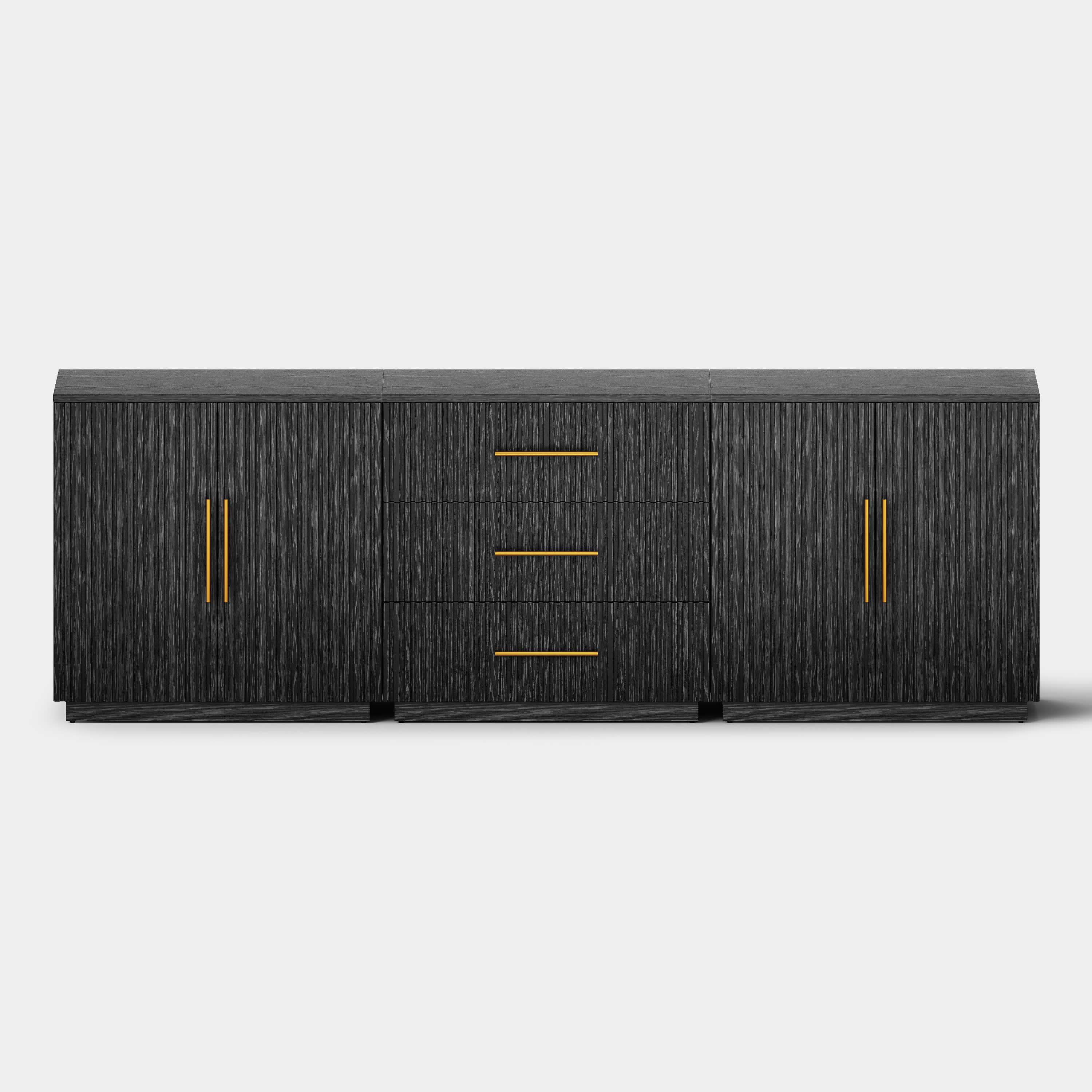 Holt Oak Modular Media Console (Set of 3)