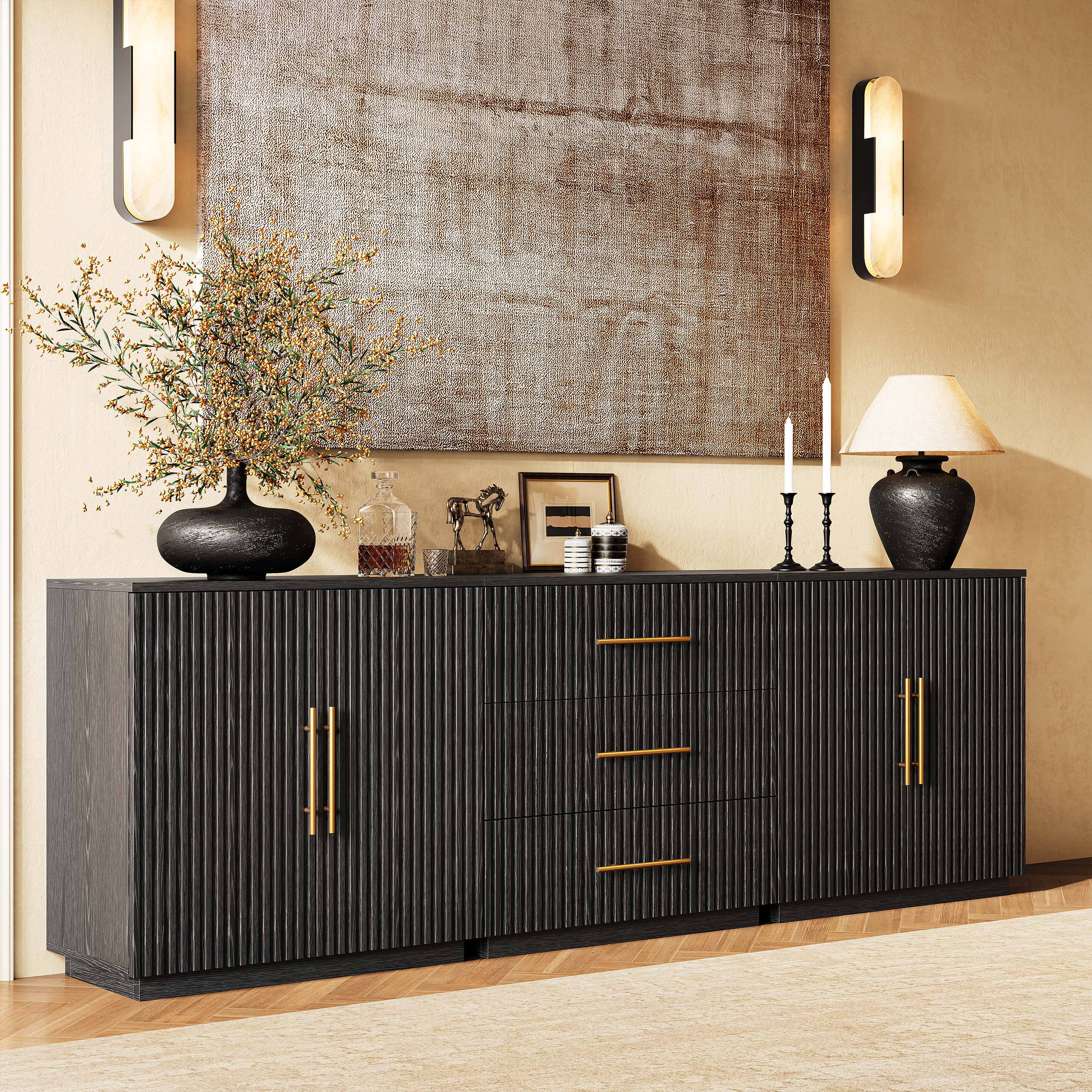 Holt Oak Modular Media Console (Set of 3)